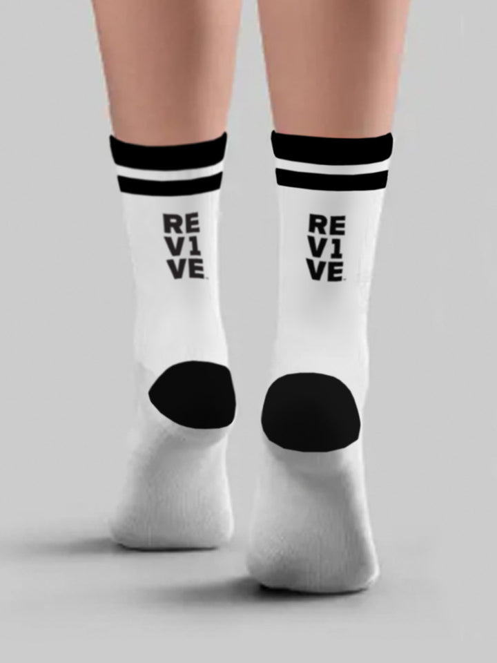 Black Retro Stripes - Socks